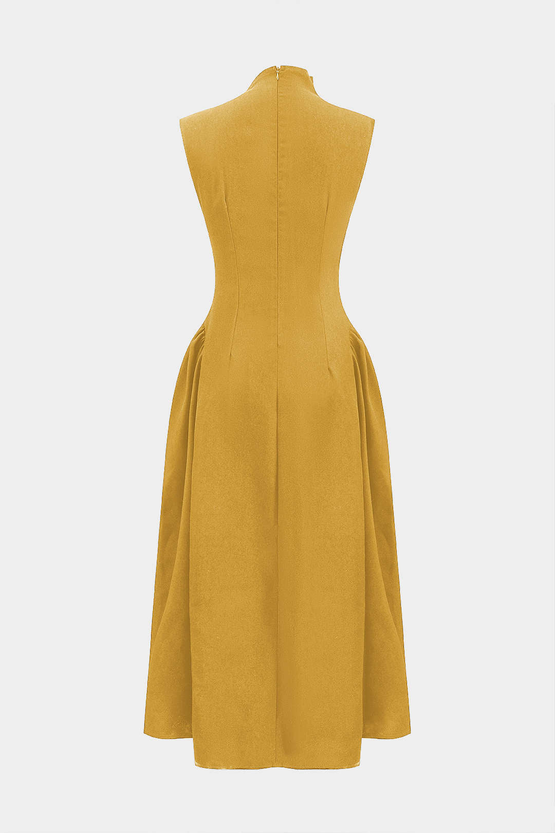 Metallic Decor Zipper Sleeveless Maxi Dress