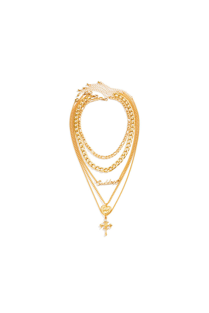 Multi-Layer Chain Coin Pendant Necklace