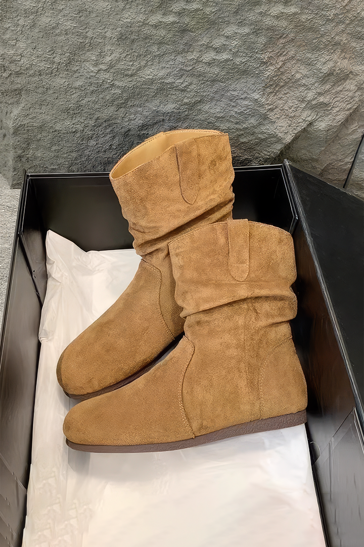 Corduroy Soft Sole Round Toe Ankle Boots