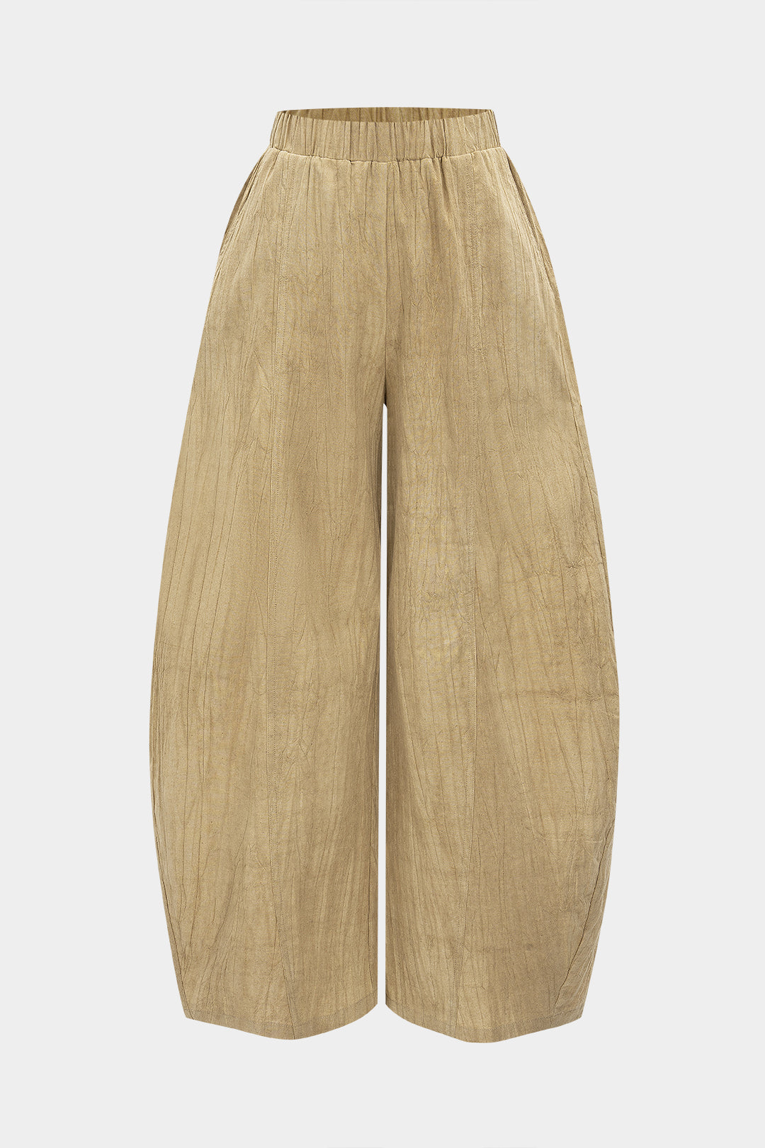 Linen Solid Wide Leg Trousers