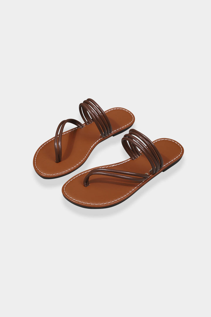 Flip-Flop Faux Leather Slippers