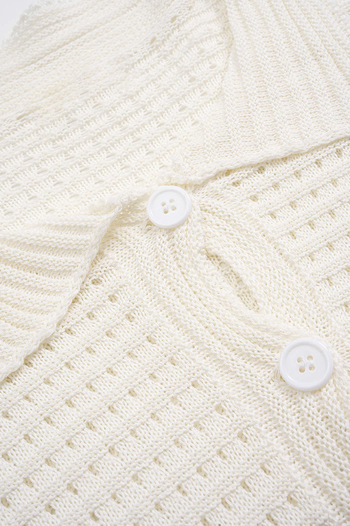 Knit Fringe Short-Sleeve Top