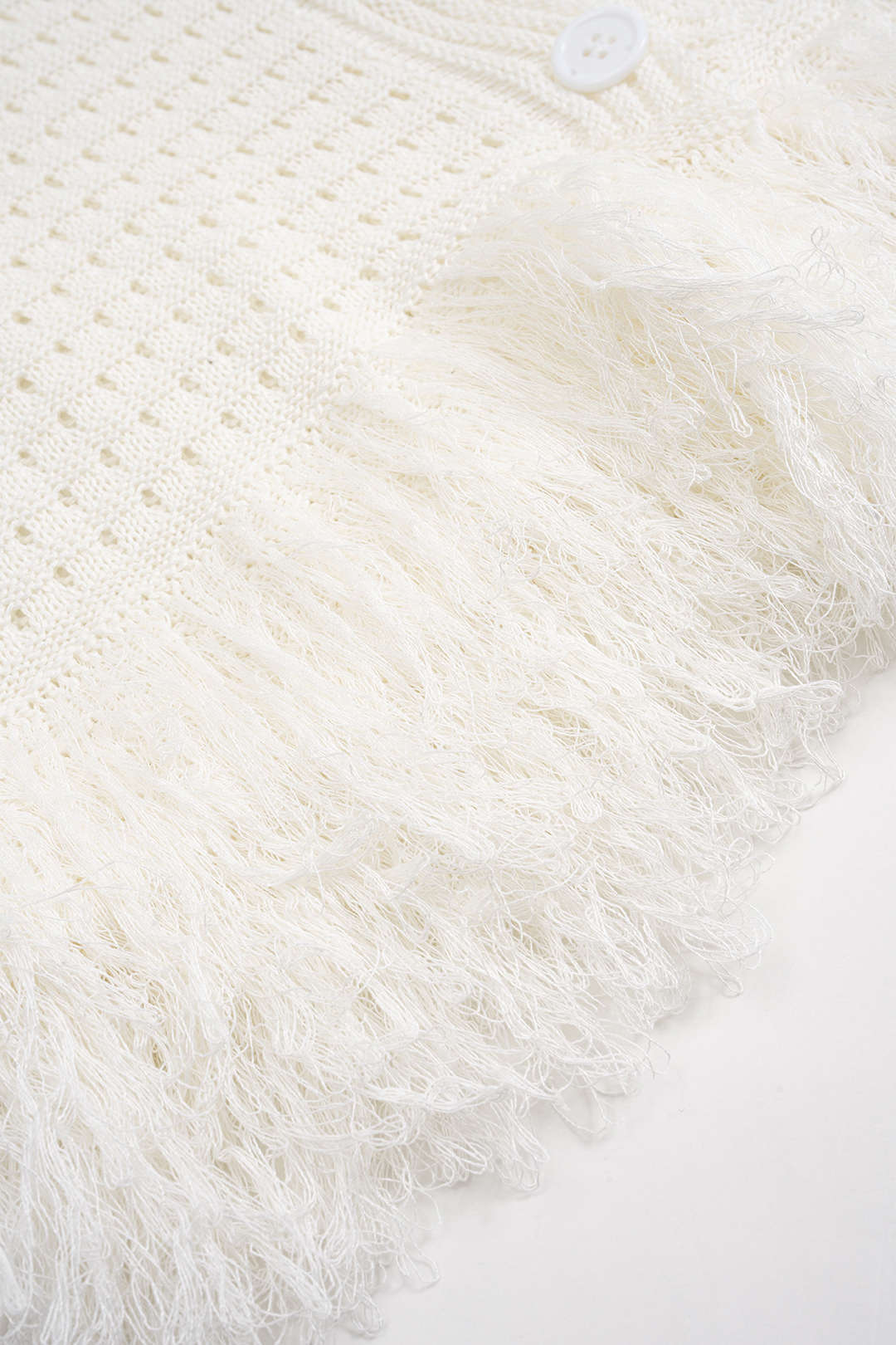 Knit Fringe Short-Sleeve Top