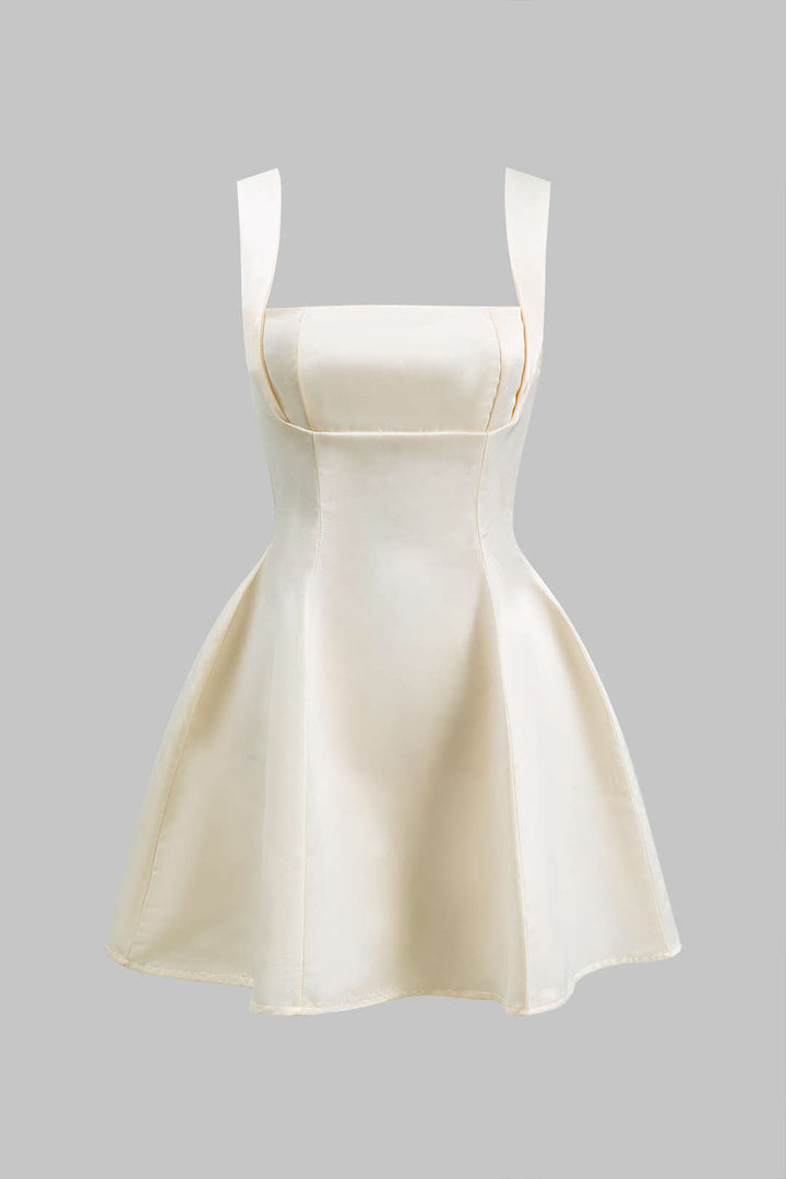 Tie Back Zipper Backless Slip Mini Dress