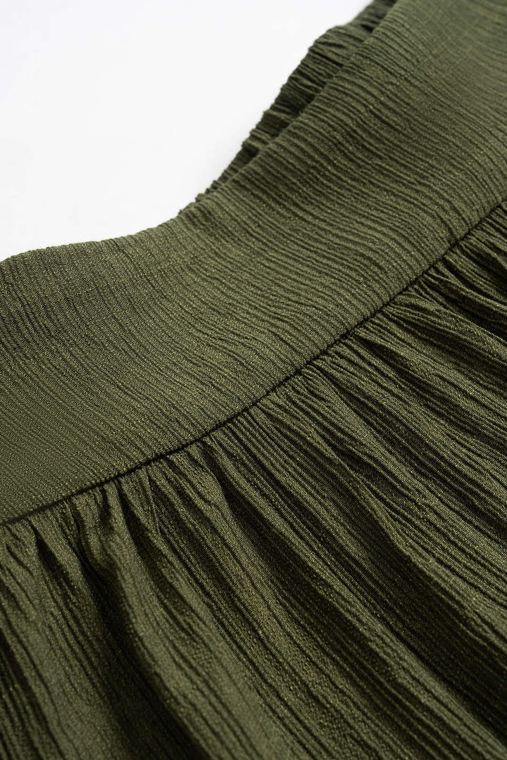 Knit Solid Ruched Trousers