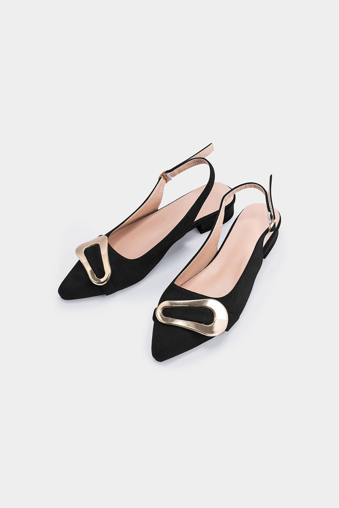 Metal Buckle Pointed Flats