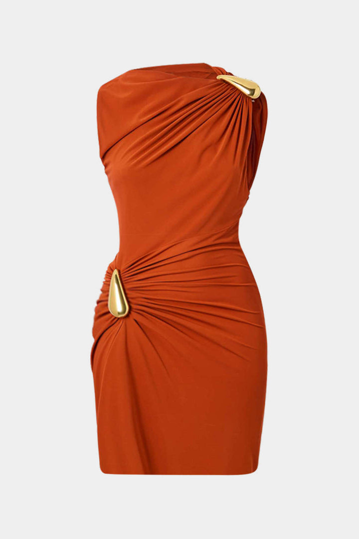 Metallic Sleeveless Mini Dress