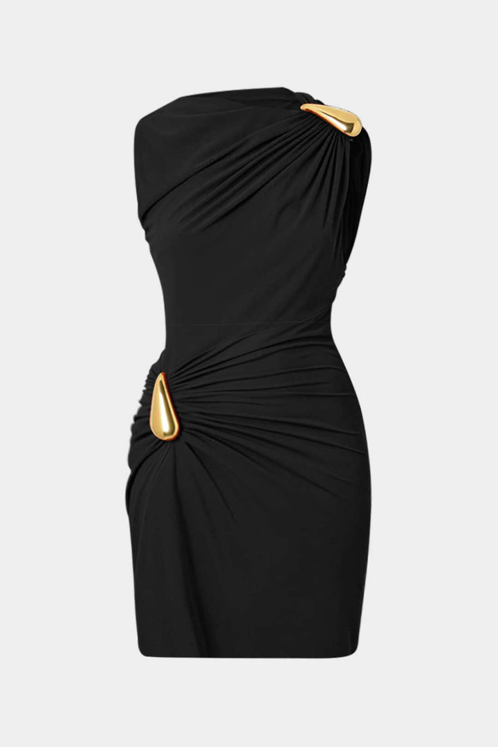 Metallic Sleeveless Mini Dress