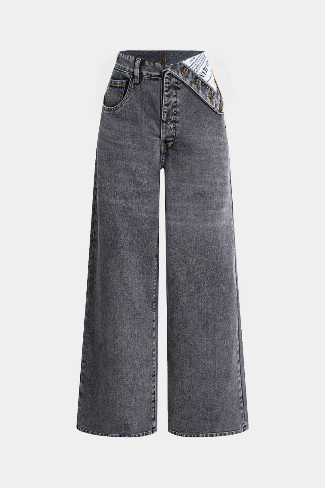 Denim Asymmetrical High Waist Jeans