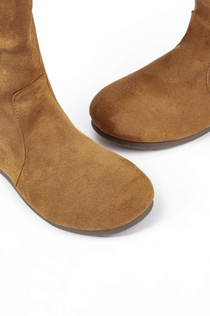Corduroy Soft Sole Round Toe Ankle Boots