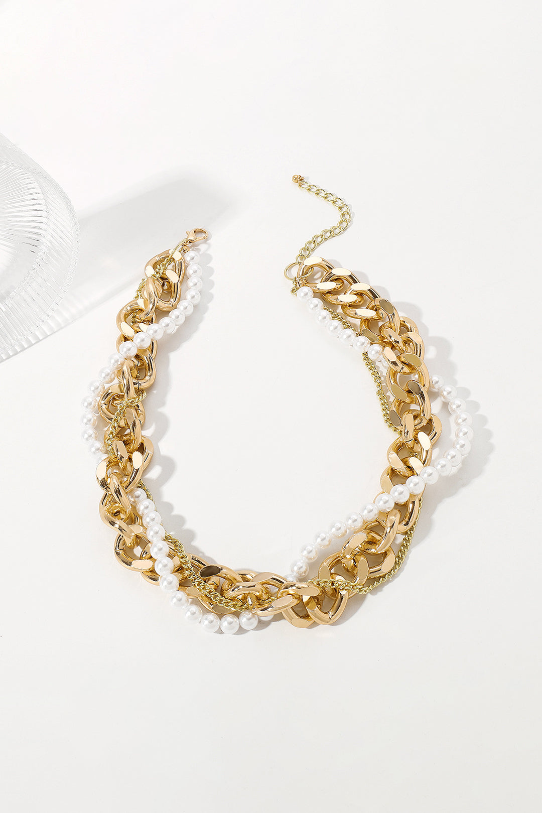Metal Pearl Layered Necklace