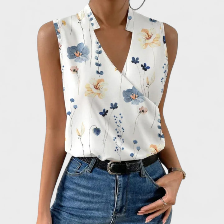 Selena - Soft Summer Top With V-neck