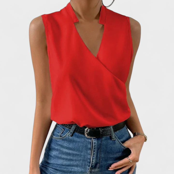 Selena - Soft Summer Top With V-neck