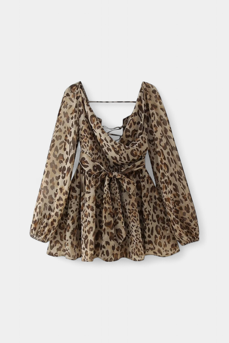 Skylar Mini Dress with V-Neck and Light Sleeves