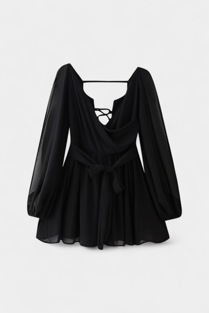 Skylar Mini Dress with V-Neck and Light Sleeves
