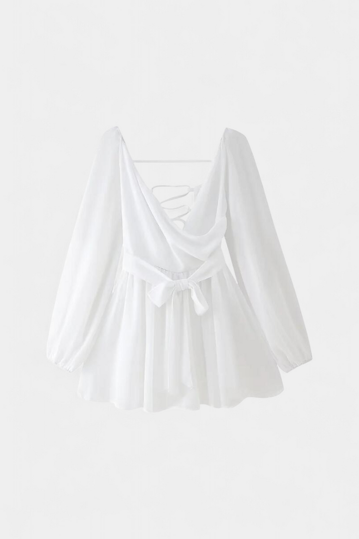 Skylar Mini Dress with V-Neck and Light Sleeves