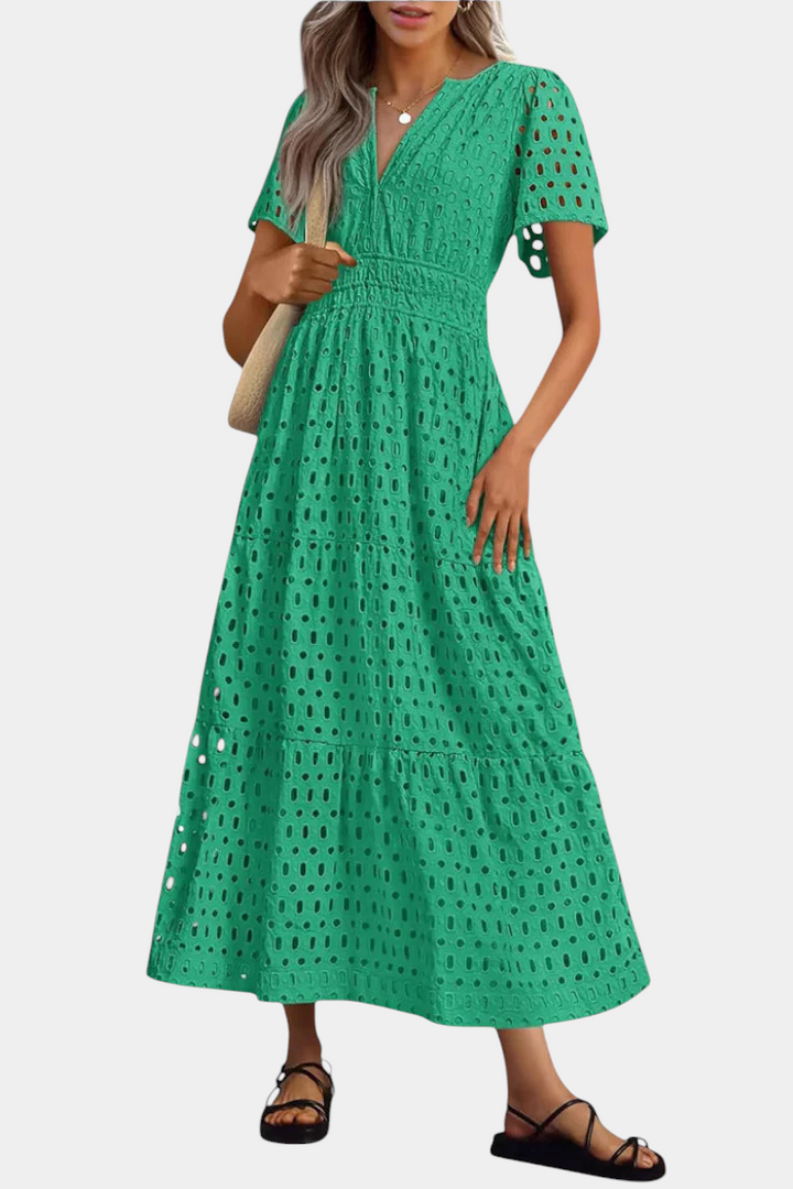 Imani Embroidered Lace Maxi Dress
