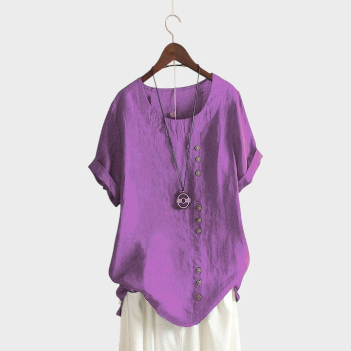 Ella - Linen Blouse with Buttons