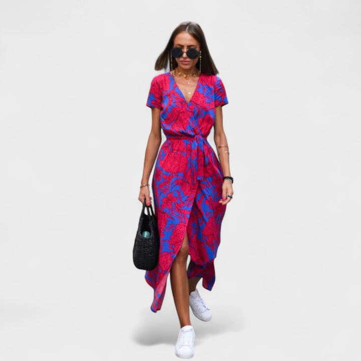Maria - Floral Wrap Midi Dress