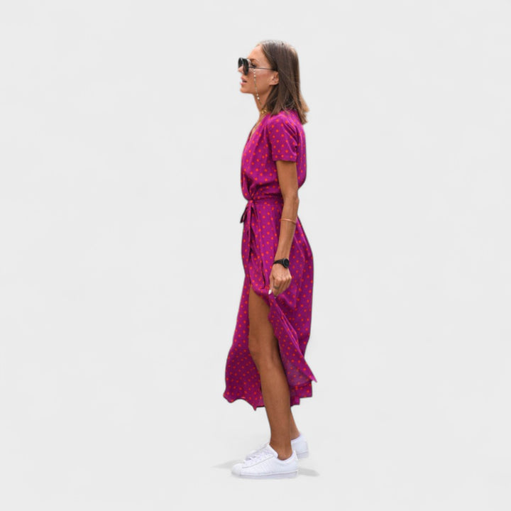 Maria - Floral Wrap Midi Dress