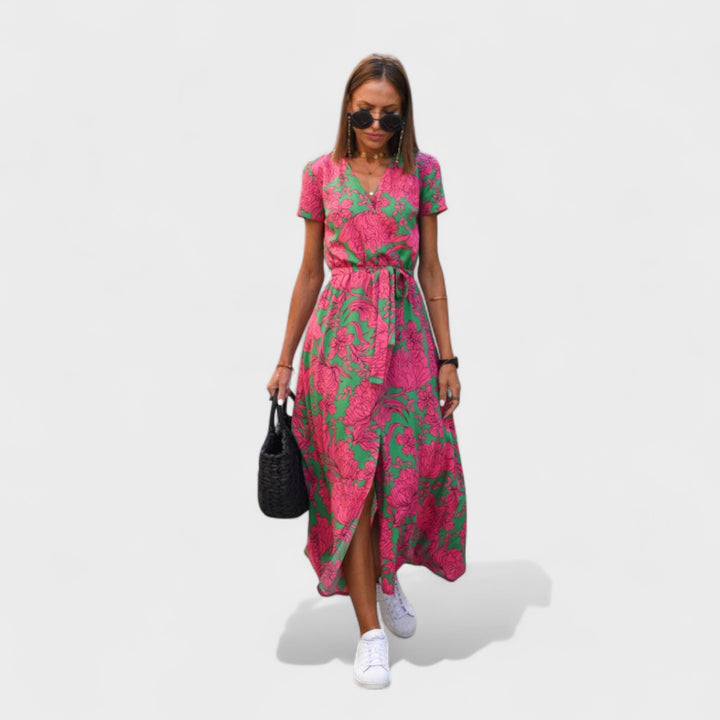 Maria - Floral Wrap Midi Dress