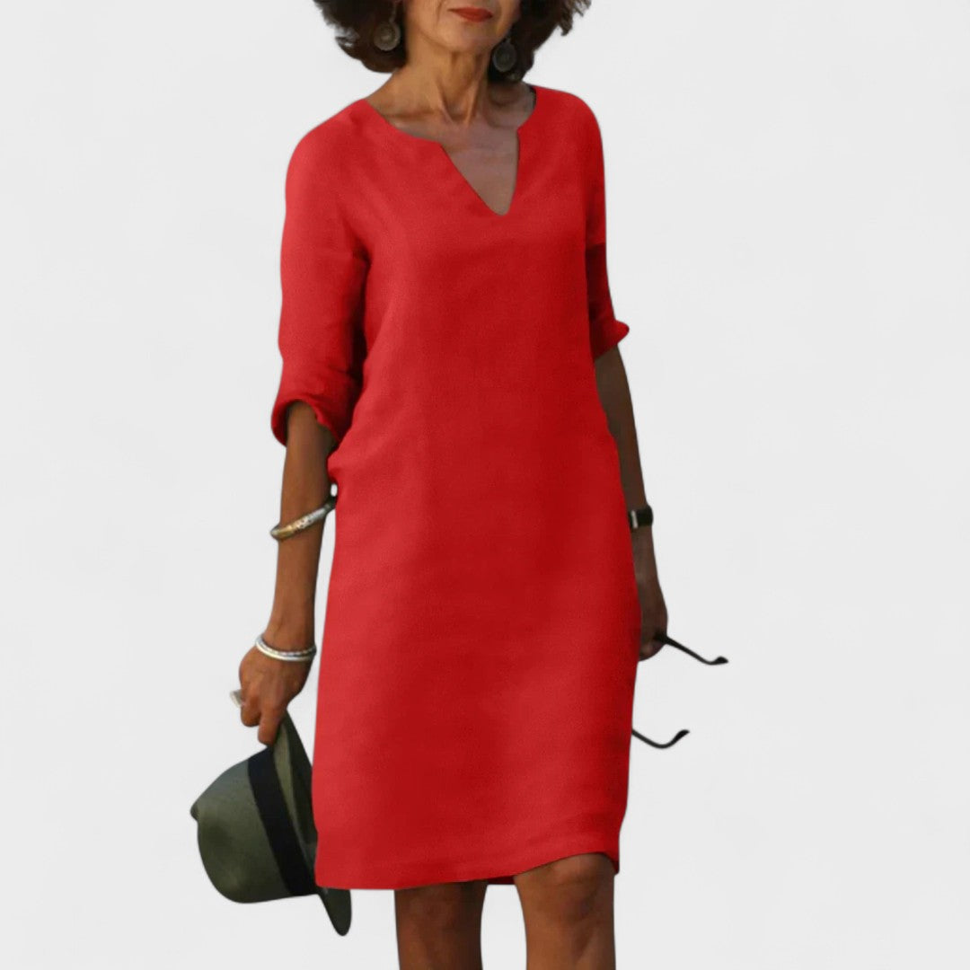 Ariana - Elegant V Neck Dress