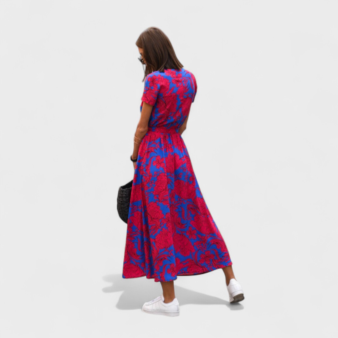Maria - Floral Wrap Midi Dress