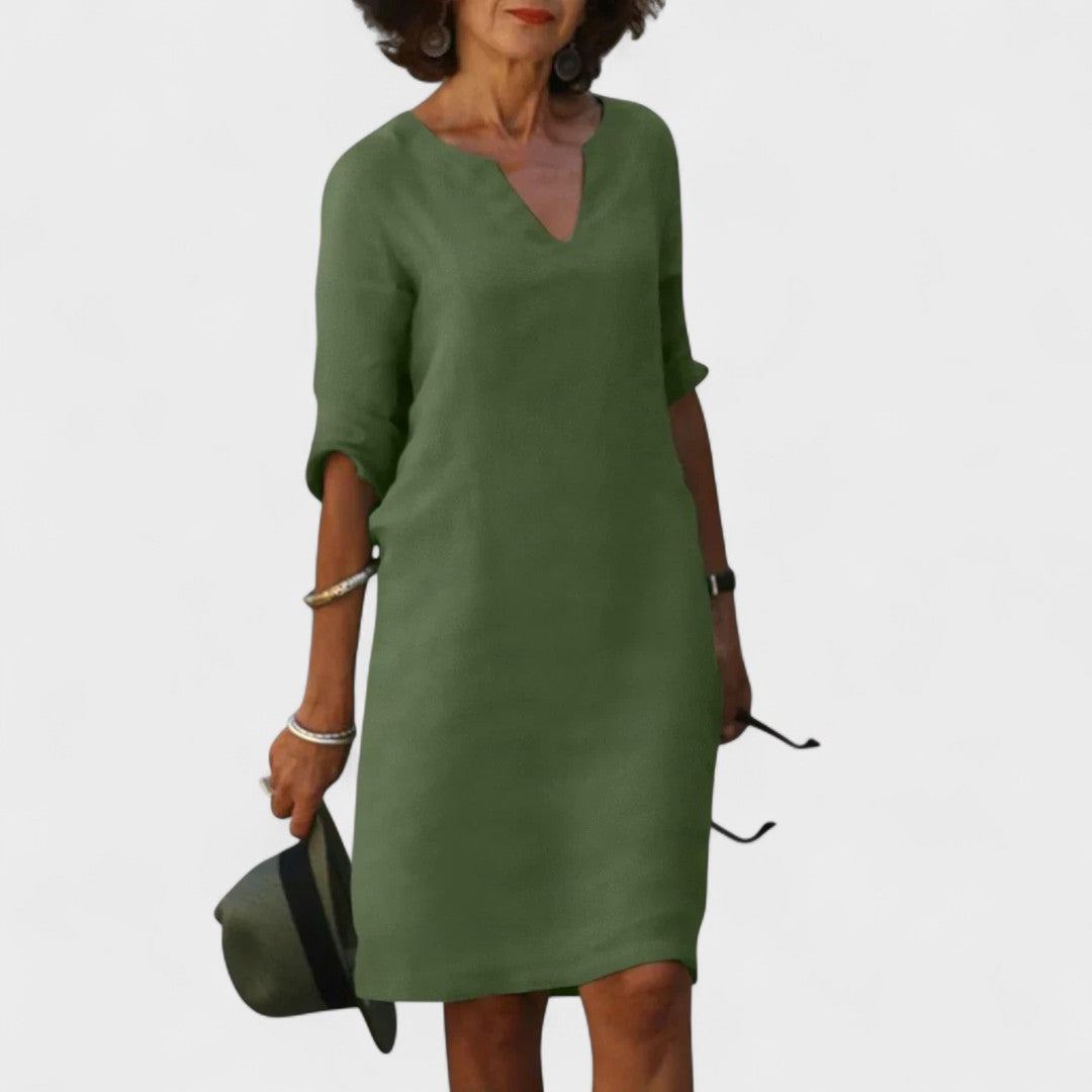Ariana - Elegant V Neck Dress