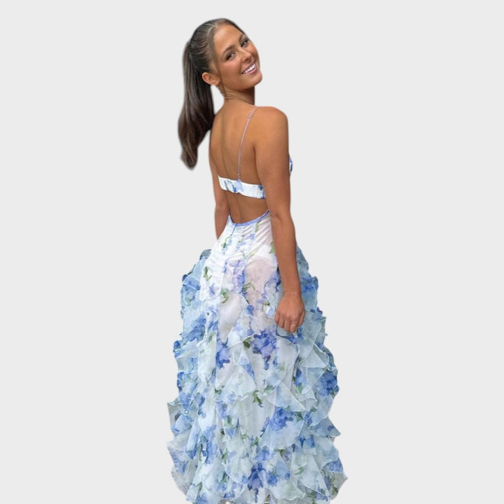 Hannah -  Floral Ruffle Maxi Dress