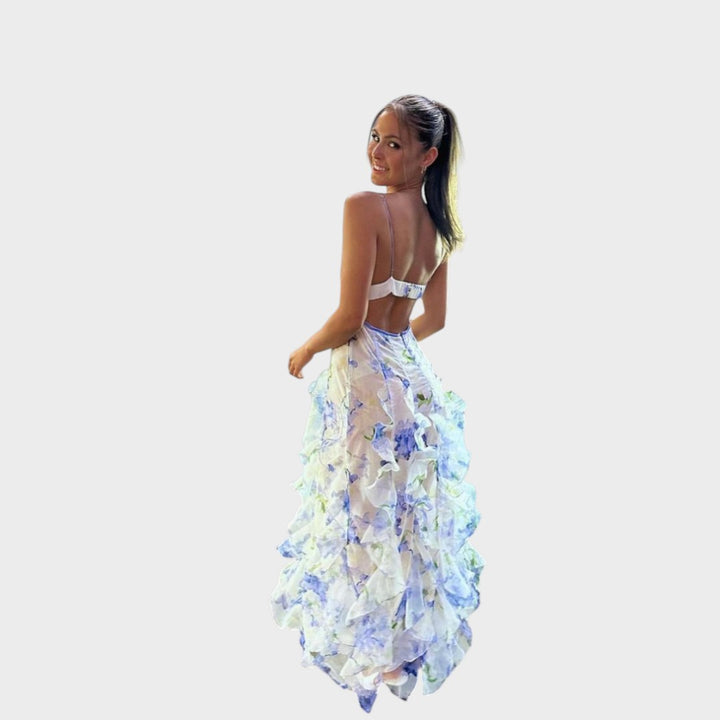Hannah -  Floral Ruffle Maxi Dress