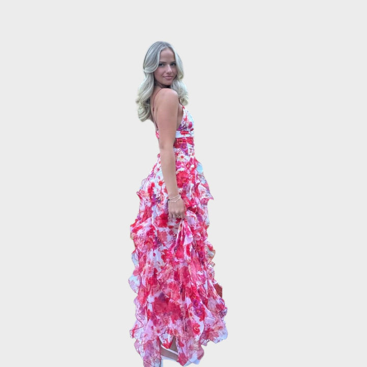 Hannah -  Floral Ruffle Maxi Dress