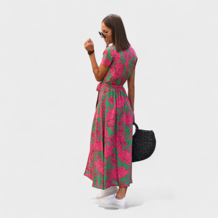 Maria - Floral Wrap Midi Dress