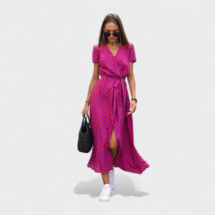 Maria - Floral Wrap Midi Dress