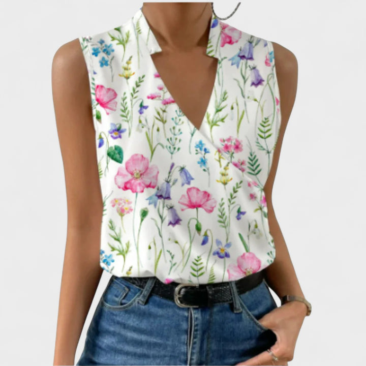 Selena - Soft Summer Top With V-neck