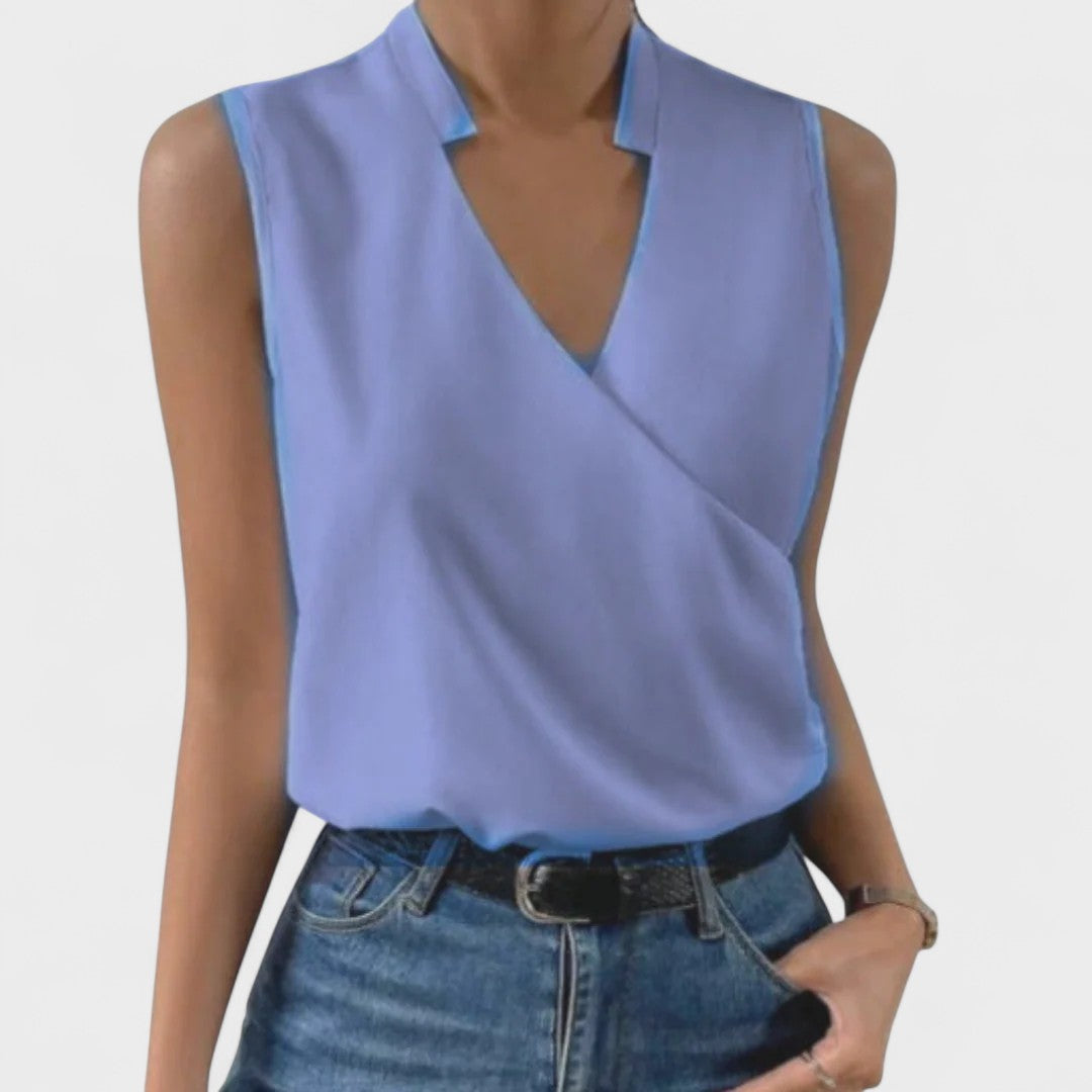 Selena - Soft Summer Top With V-neck