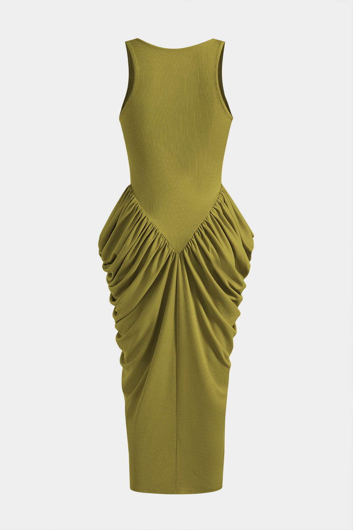Ruched Corset Sleeveless Maxi Dress