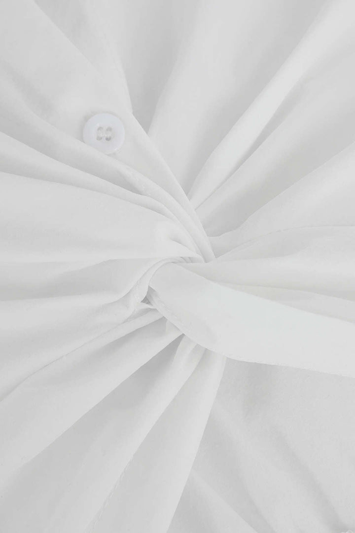 Basic Twist Detail Cropped Shirt