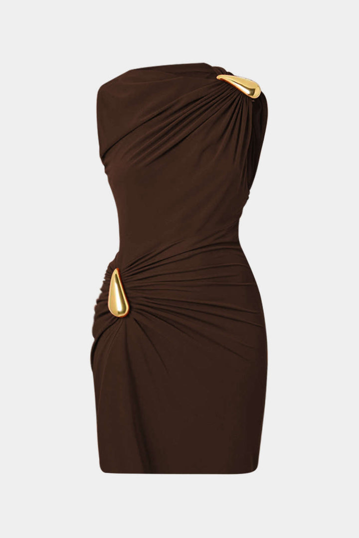 Metallic Sleeveless Mini Dress