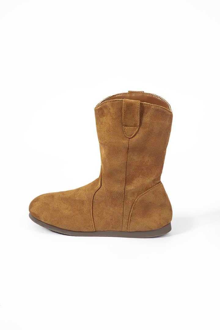 Corduroy Soft Sole Round Toe Ankle Boots
