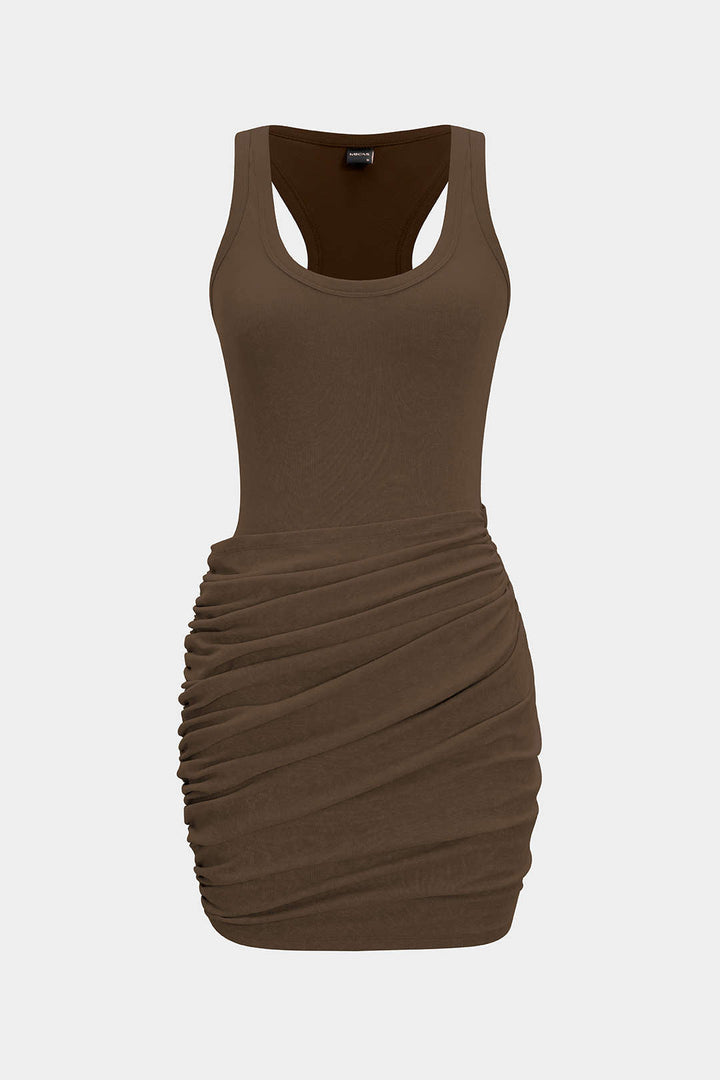 Ruched Tank Sleeveless Mini Dress
