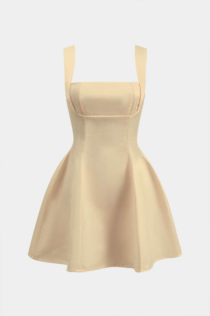 Tie Back Zipper Backless Slip Mini Dress
