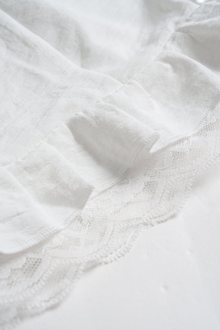 Pleated Sleeves Button Short-Sleeve Shirt
