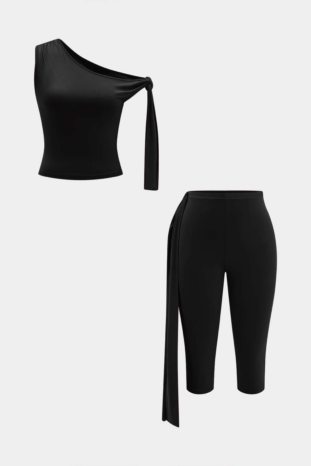 Tie-Up Detail Top And Shorts Set
