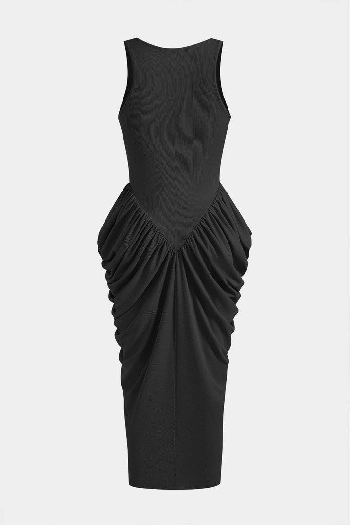 Ruched Corset Sleeveless Maxi Dress