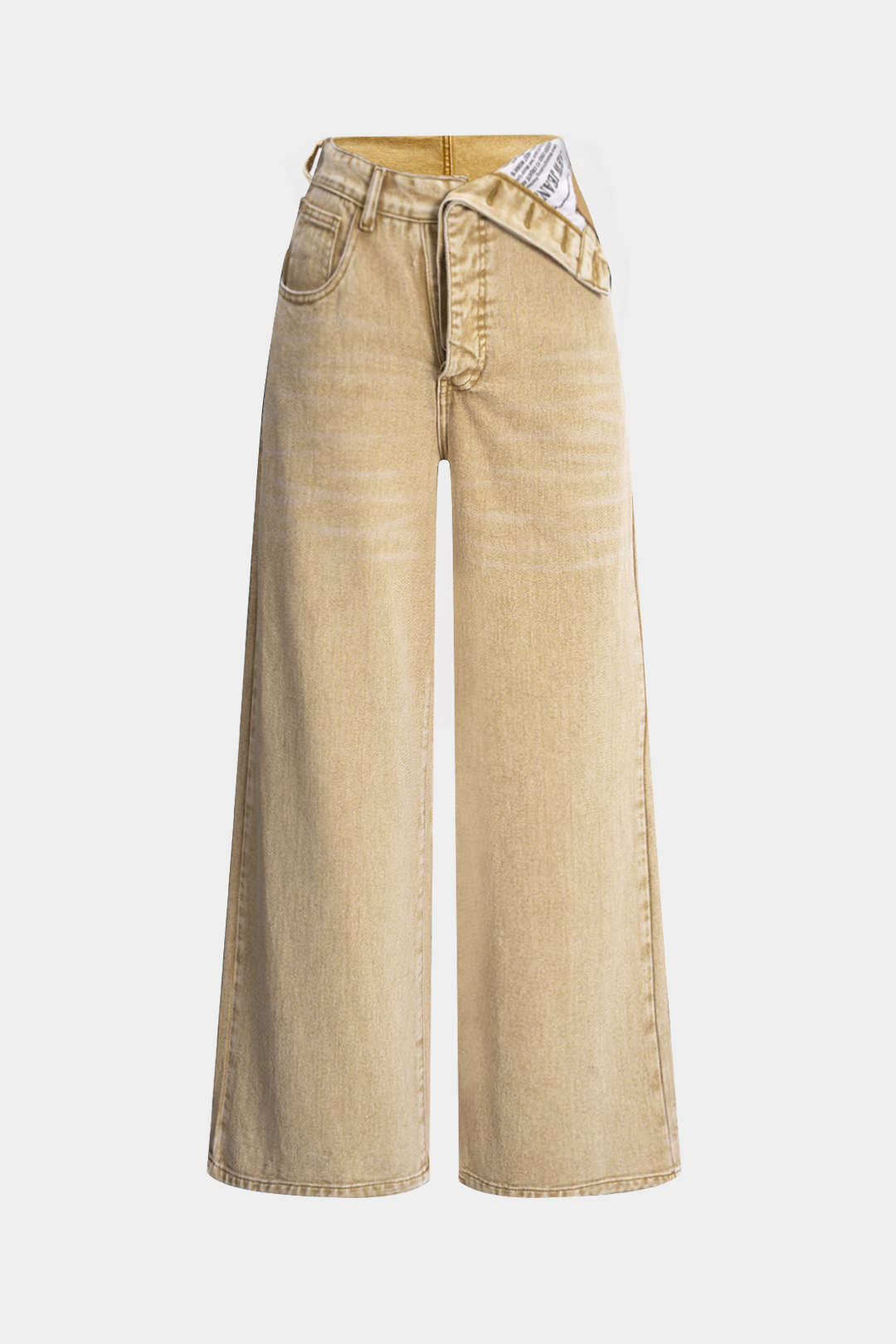 Denim Asymmetrical High Waist Jeans