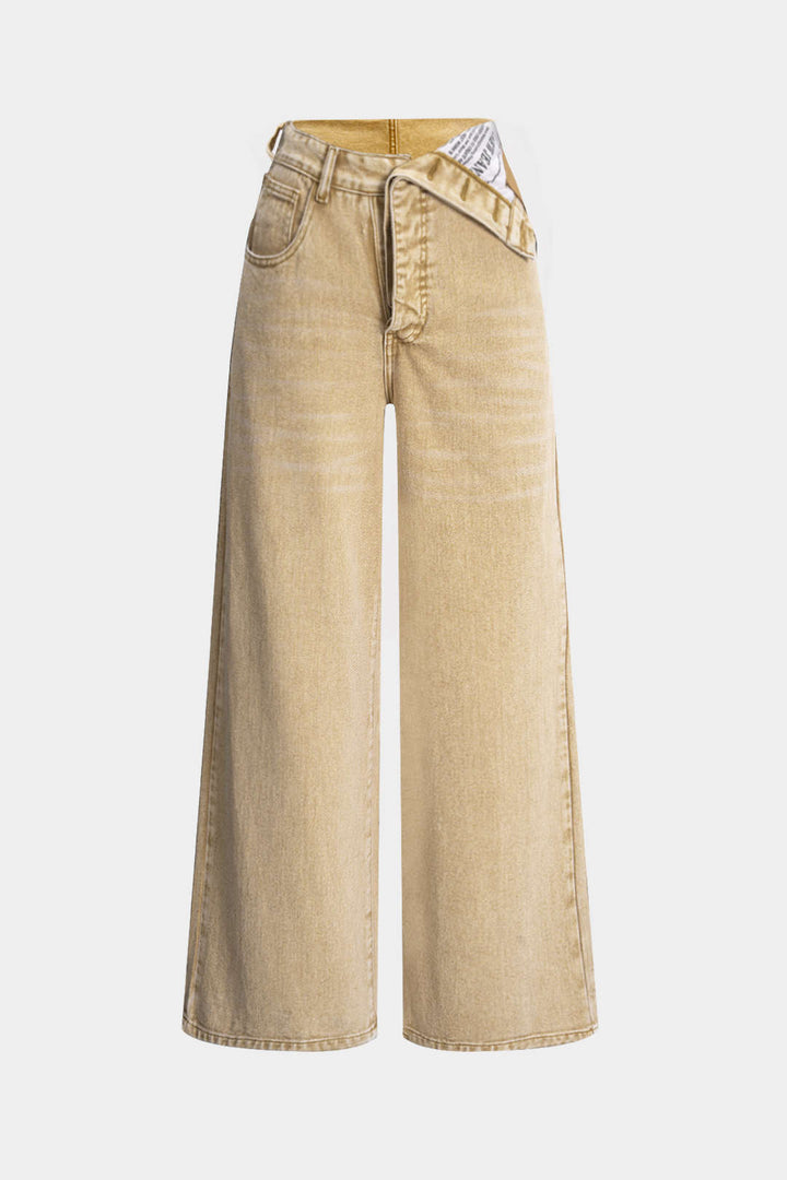 Denim Asymmetrical High Waist Jeans