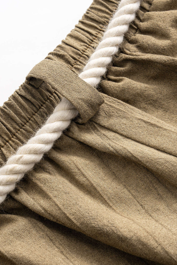 High Waist Drawstring Trousers