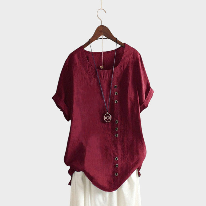 Ella - Linen Blouse with Buttons