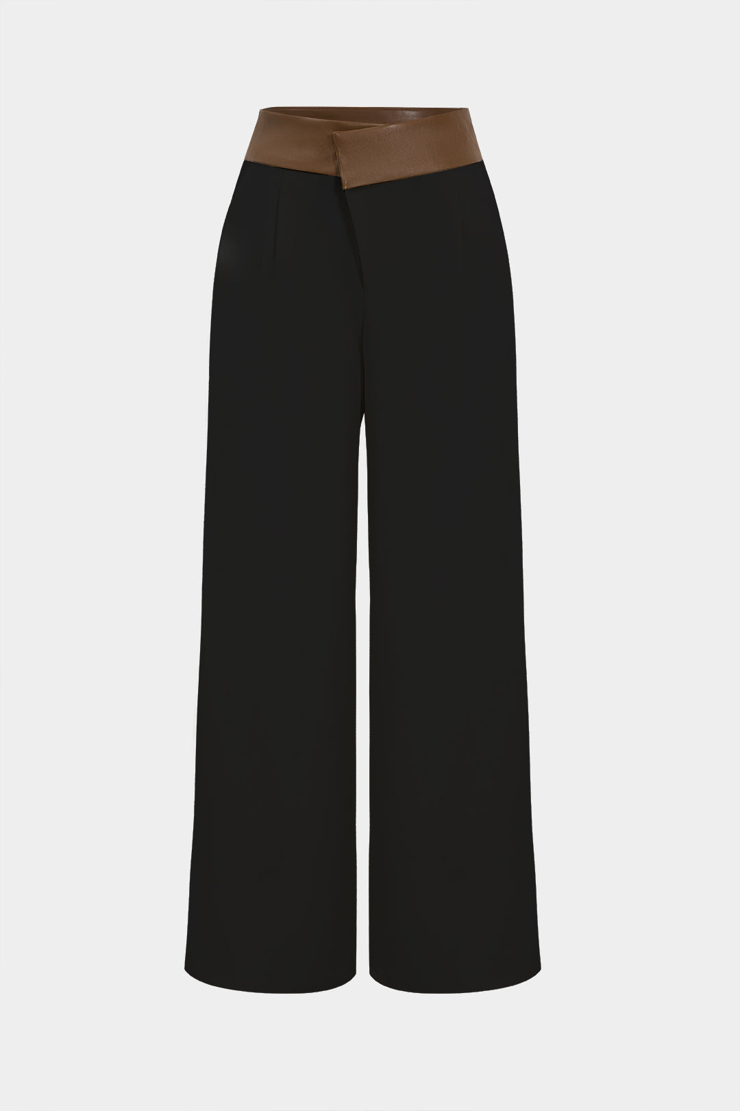Faux Leather Patchwork Trousers