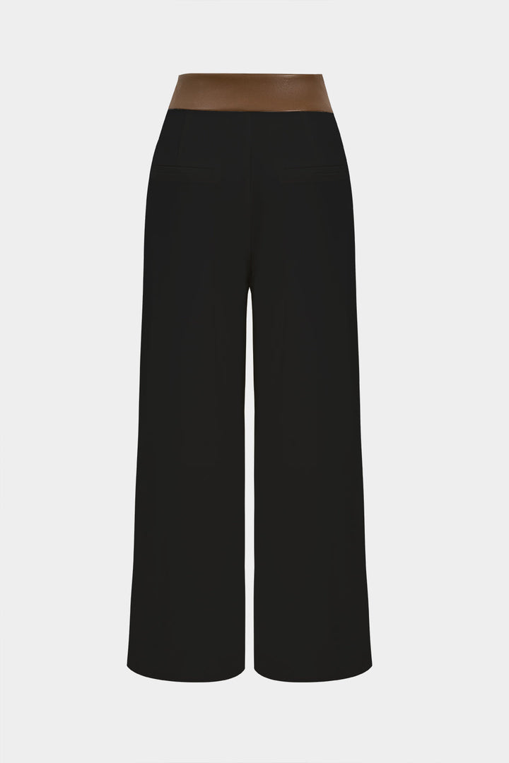 Faux Leather Patchwork Trousers